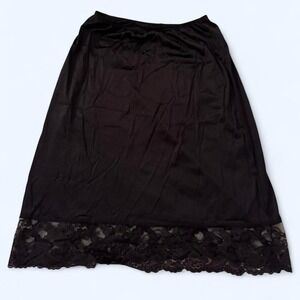 Black Vintage Lace Slip Skirt